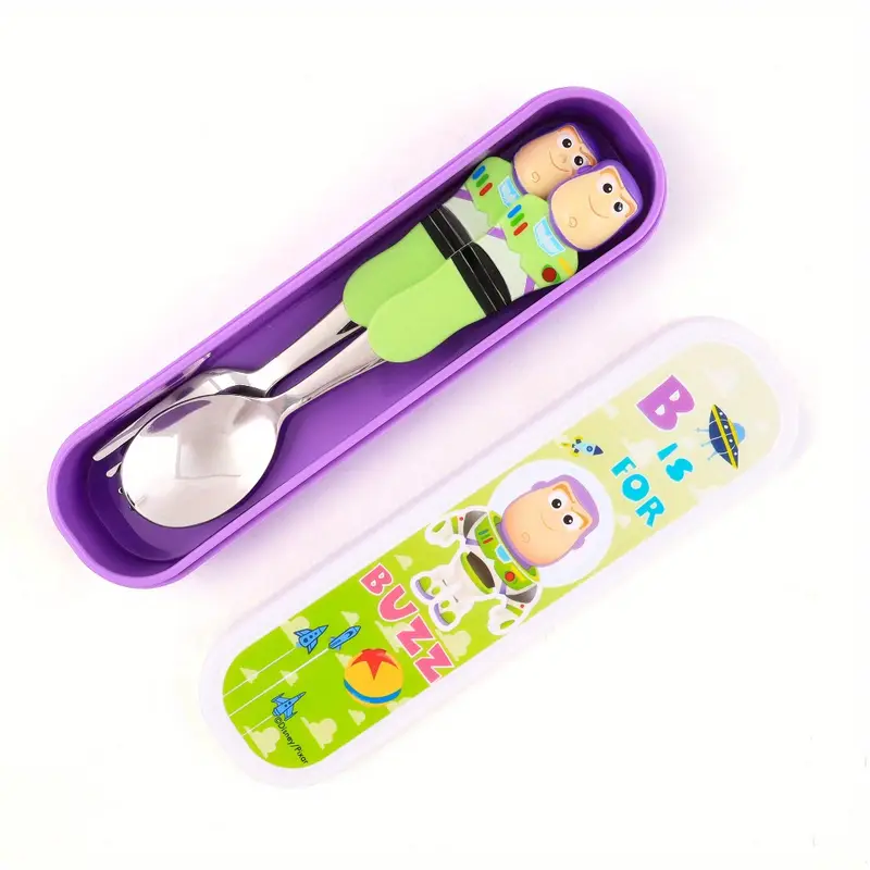 3pcs stainless steel cutlery set space themed spoon fork box durable lightweight lunch camping picnics ideal gift for friends camping essentials design durable utensils camping accessories Product details 1