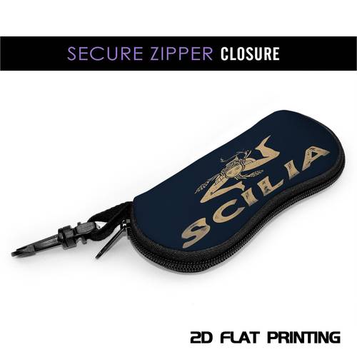 a 2d printed bag for glasses featuring a design suitable for meditation this portable and multifunctional case a hook and is unisex