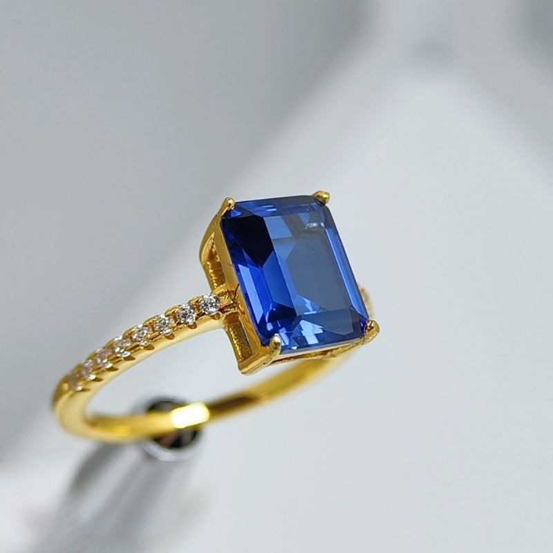 2 2 2g 1  3 carat blue synthetic gemstone ring for   genders elegant engagement ring made of s925 silver easy yet classy jewelry gift budget friendly jewelry for   high quality jewelry ideal for women