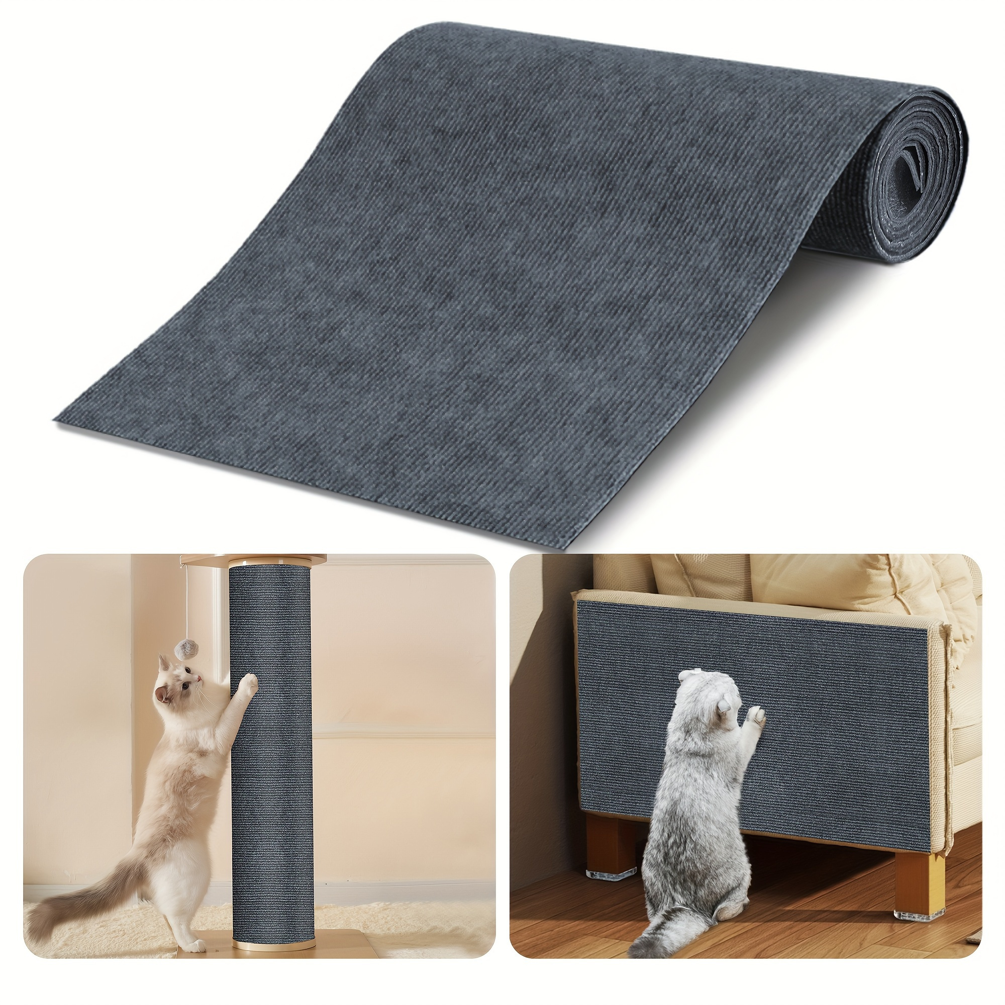 TEMU Self-adhesive Cat Scratching Pad - Polyester Felt Mat For Walls & Furniture Protection, Multi-, Cat Scratcher