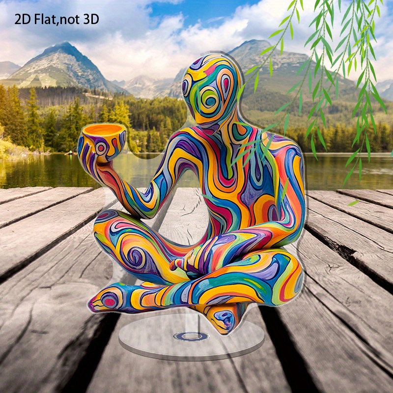 2D Flat Uplifting Abstract Human Sculpture