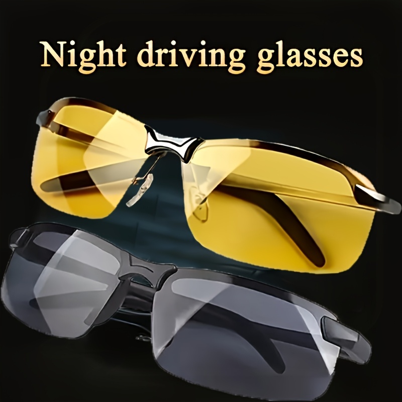 TEMU 4pcs Pack Aurora Night Vision Driving Glasses - Half-frame Low- Enhancer With Pc/tac, Lightweight & Durable For Night Driving, Suitable For ,