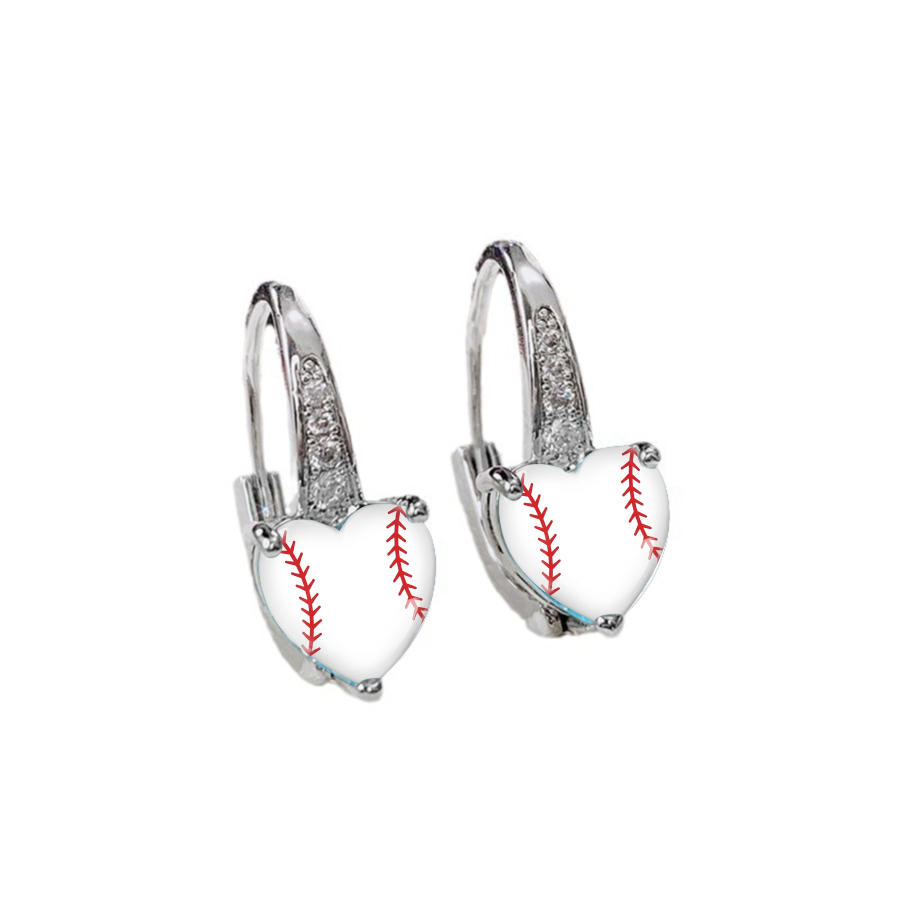TEMU 2pcs Baseball Heart Earrings Sports Earrings Love Earrings Delicate And Feminine Romantic Earrings Plant Earrings Jewelry Additions Unique
