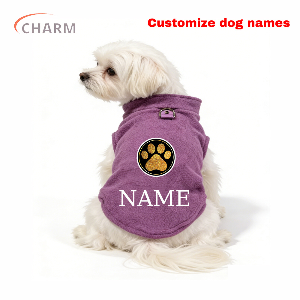 TEMU Golden Glitter Paw Print D-ring Dog Clothes, Warm And Comfortable Vest, Personalized Pet Apparel For Small Dogs, Cat And Dog Gift