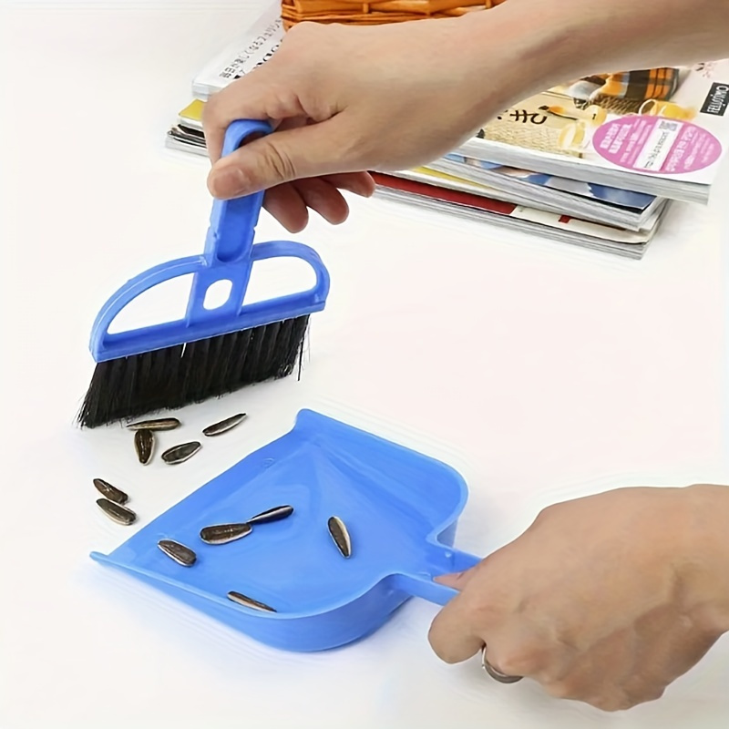 2pcs mini broom and dustpan cleaning brush set hard bristle with dustpan pet supplies handheld cleaning kit portable durable no charge required Product details 3