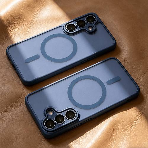 phone case luxury matte translucent magnetic wireless case compatible with samsung a57 a37 a56 a36 a16 a17 a26 s26 ultra s25 fe s24 ultra s23 with camera lens protector mothers day gift