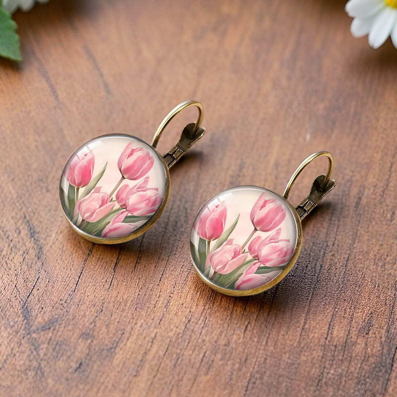 Muyoo Minimalist Glass Round Earrings for Daily Wear