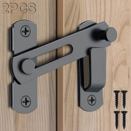 2pcs set including door and stainless steel barn door lock 180 flip sliding door lock suitable for garage bathroom pet doors and windows lock