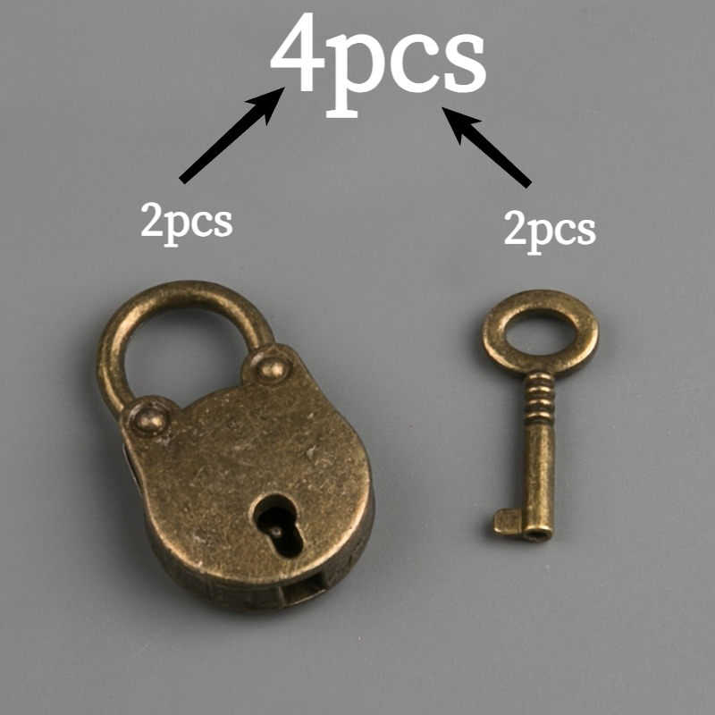 TEMU 4pcs Vintage Antique Brass Mini Drawer Locks Retro Padlock Small Password Lock Dorm Cabinet Backpack Latch Halloween Christmas Birthday Gift