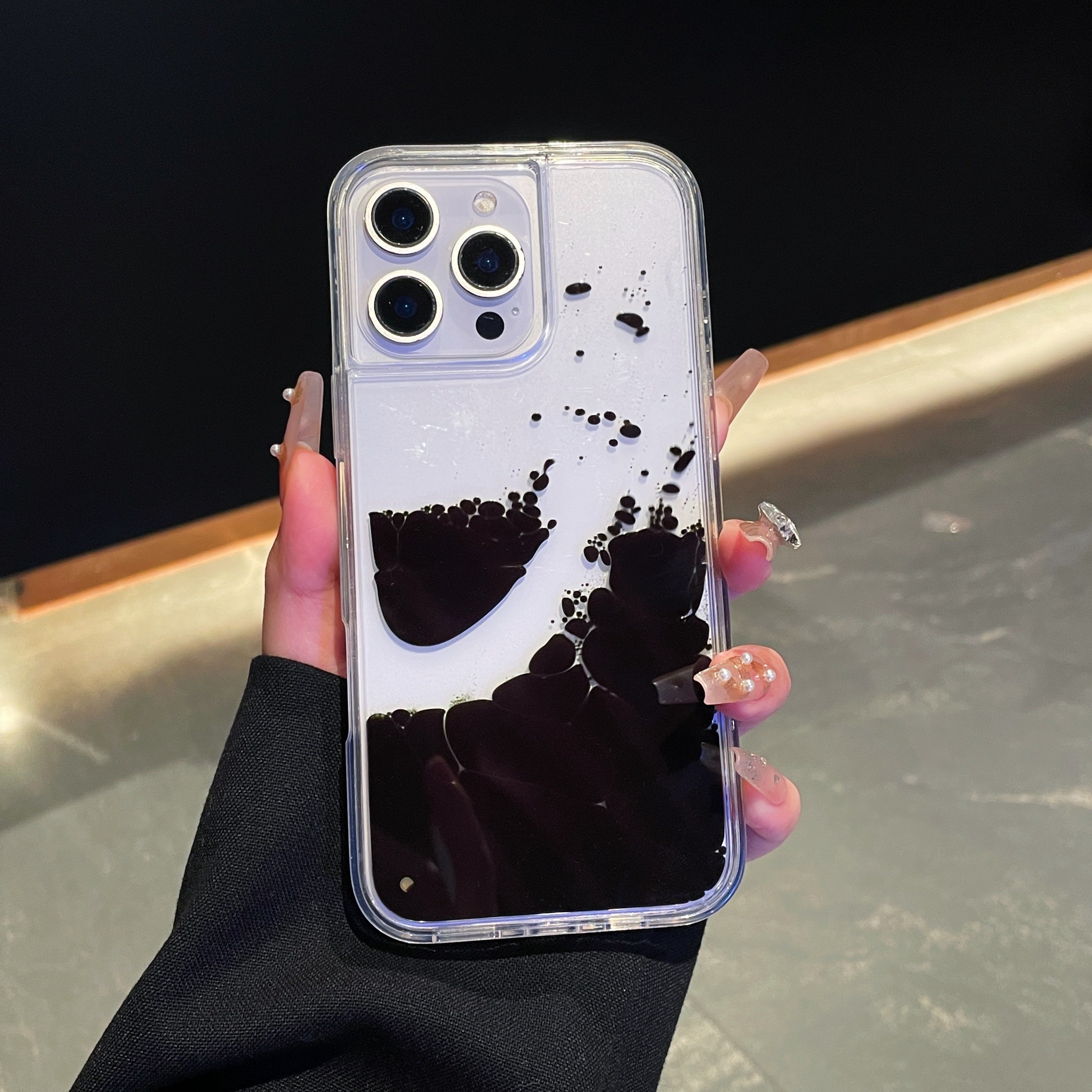 TEMU Phone Case: For Iphone 16 Pro Max Fashionable Creative Liquid Design Phone Case, New Model Protective Cover With Anti-drop Corners For Iphone 15
