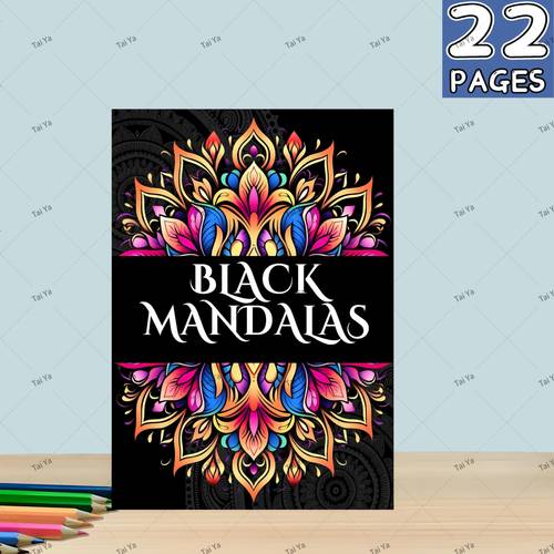 item picture adult relaxation a coloring book for drawing mandala patterns on a black background to make your colors a coloring book that enhances focus and relaxes and body a coloring book at