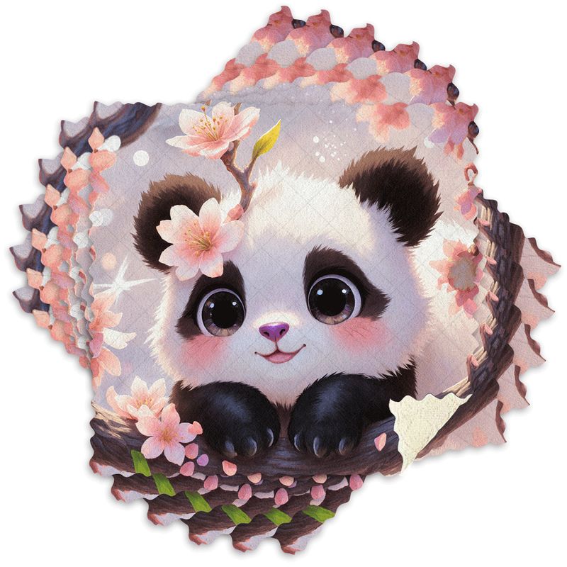 TEMU Lot de 6 torchons de cuisine et avec de mignons de et de panda, chiffons en microfibre réutilisables, épaissi adaptés aux , tampons à récurer et