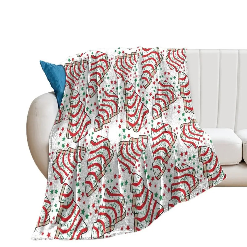 

Christmas Tree Snack Cake Pattern Throw Blanket - 100% Knitted Blanket With , Contemporary Style, 60 Sticks Plain Weave For Couch And Bed - Mixed Color