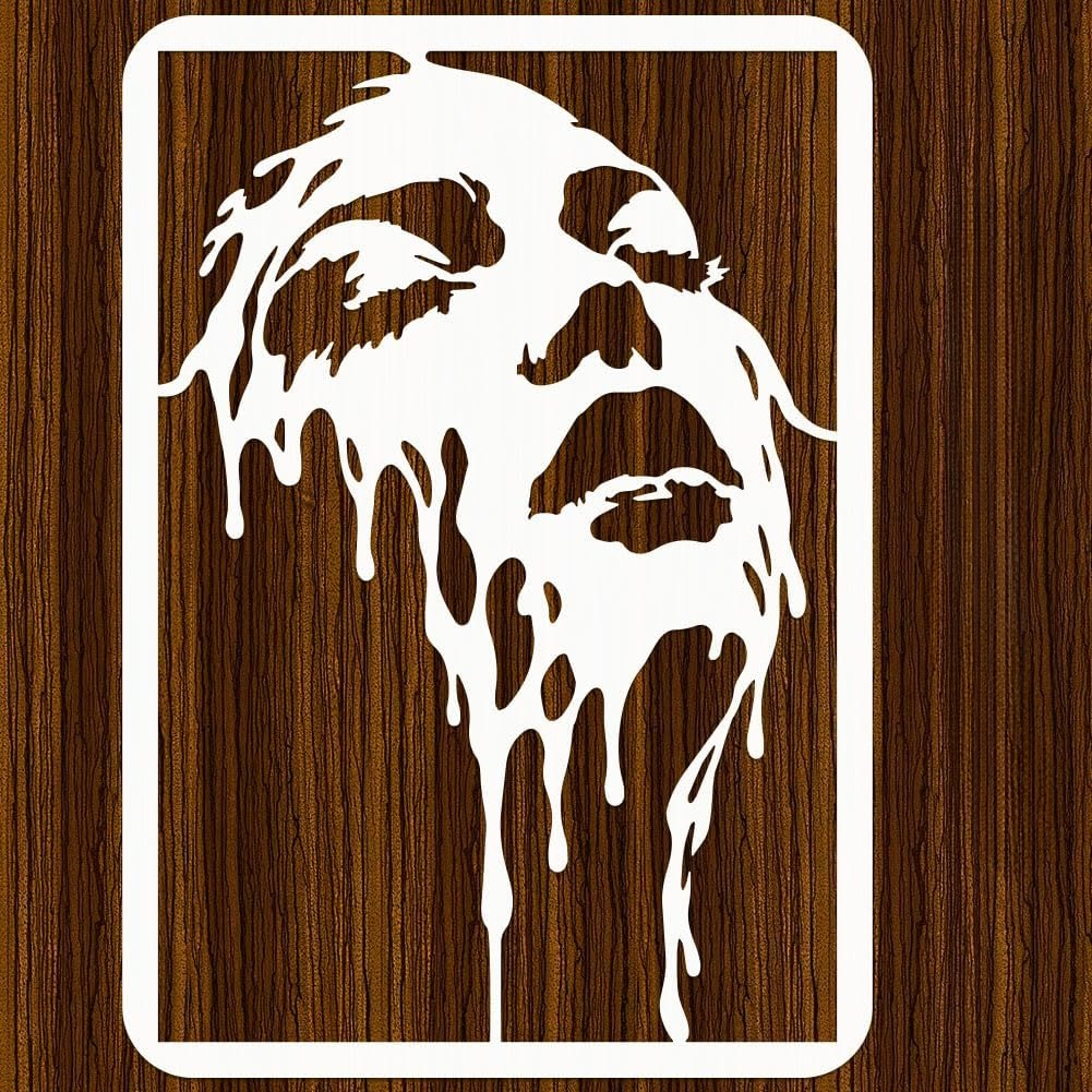 TEMU Melted Facial Features Stencils, 11.7x8.3inch Painting Stencils Artistic Face Stencil Themes Pet Template For Painting On Wood Floor Tile Wall