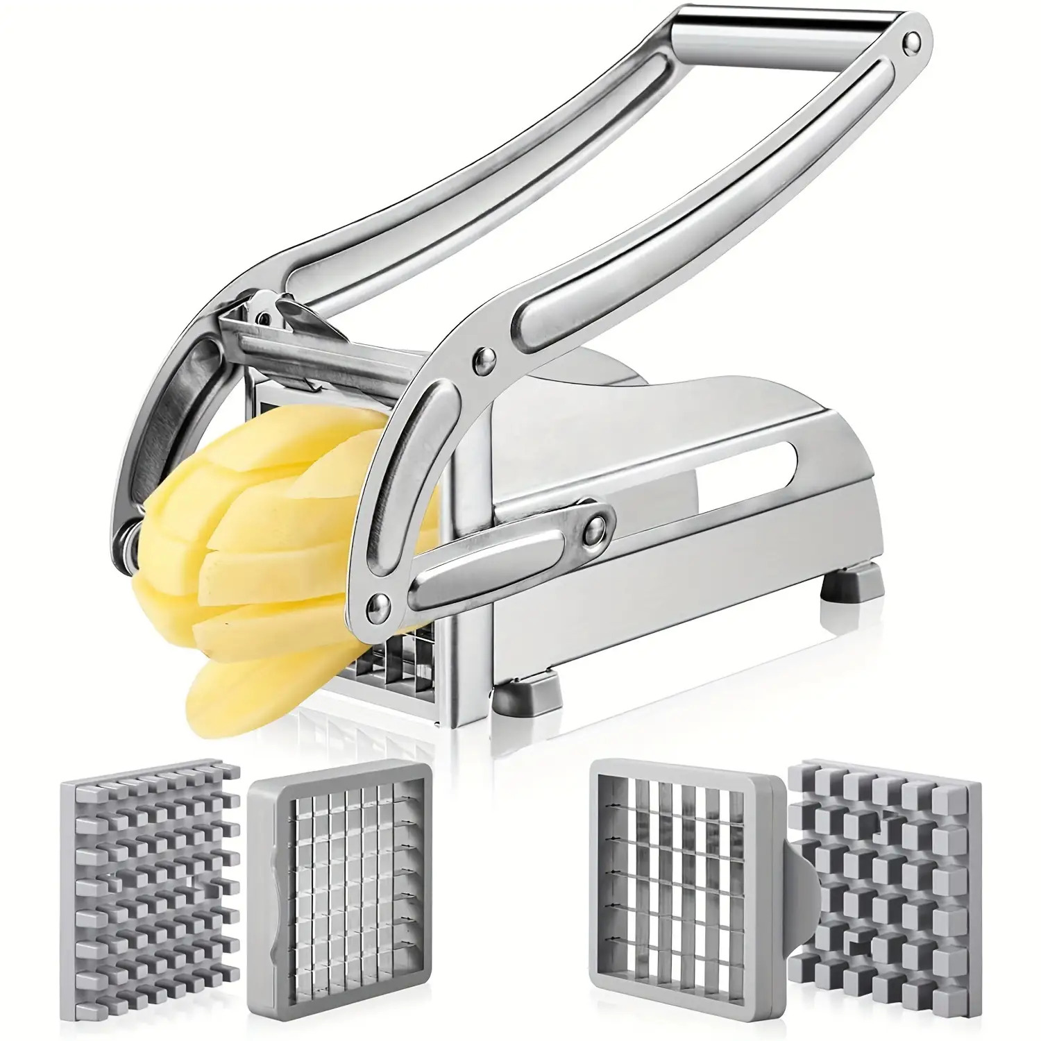 manual stainless steel vegetable slicer 430 grade square blade potato and cucumber slicer multifunctional kitchen tool suitable for making fries and salads for home and restaurant use sturdy construction  