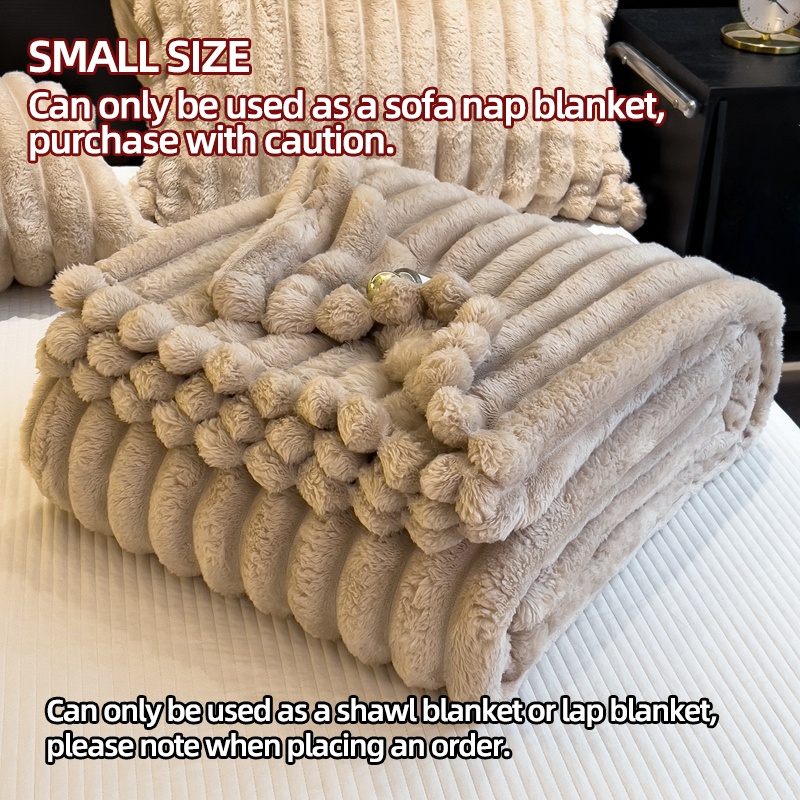 Image of Warm Fuzzy Comforter Blanket Queen King Size, Anti-static Thick Plush Throw, For Bedroom Living Room, Dorm Office Nap Comforter Blanket