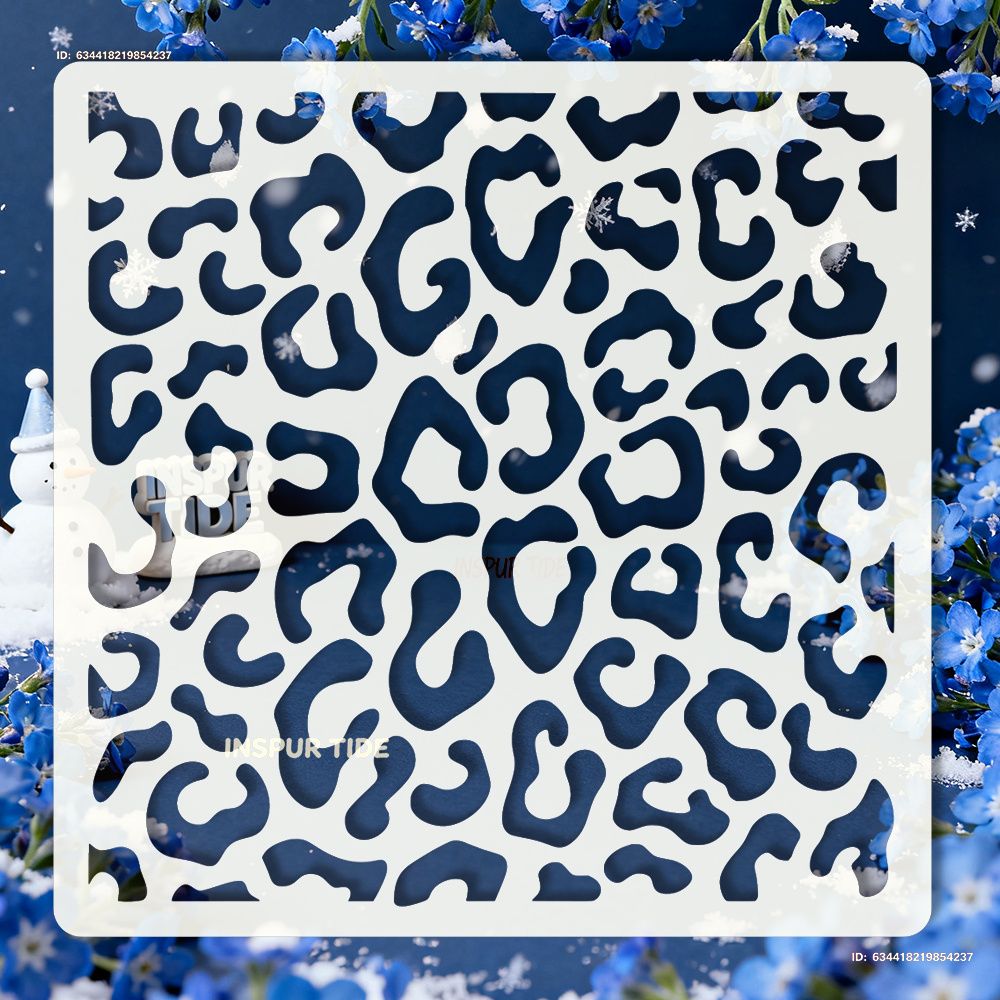 Geometric Leopard Pattern Theme Hollow-out Painting Template