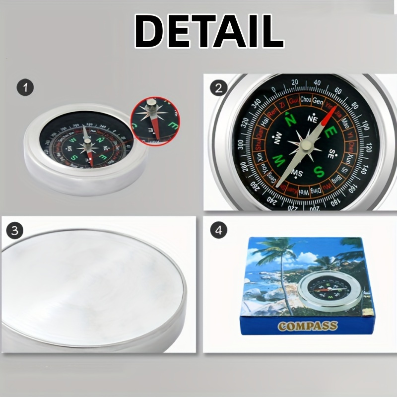 75Mm Stainless Steel Compass with Durable Metal Case