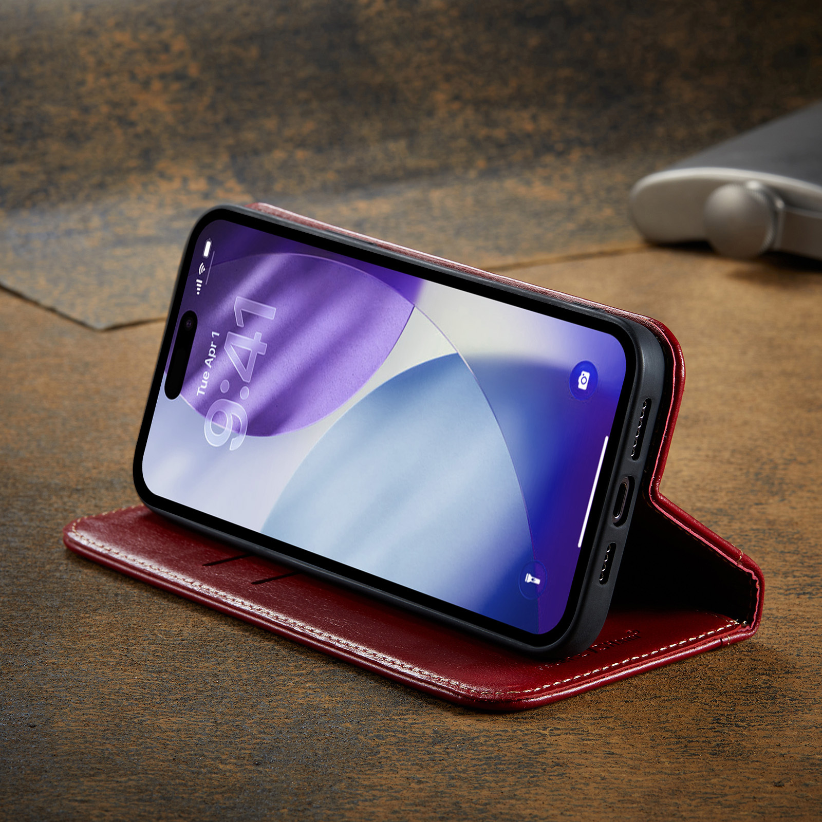 Phone Case - Genuine Leather Wallet-Style Phone Case, Compatible with for Iphone 17 Pro Max/17 Pro/16 Pro