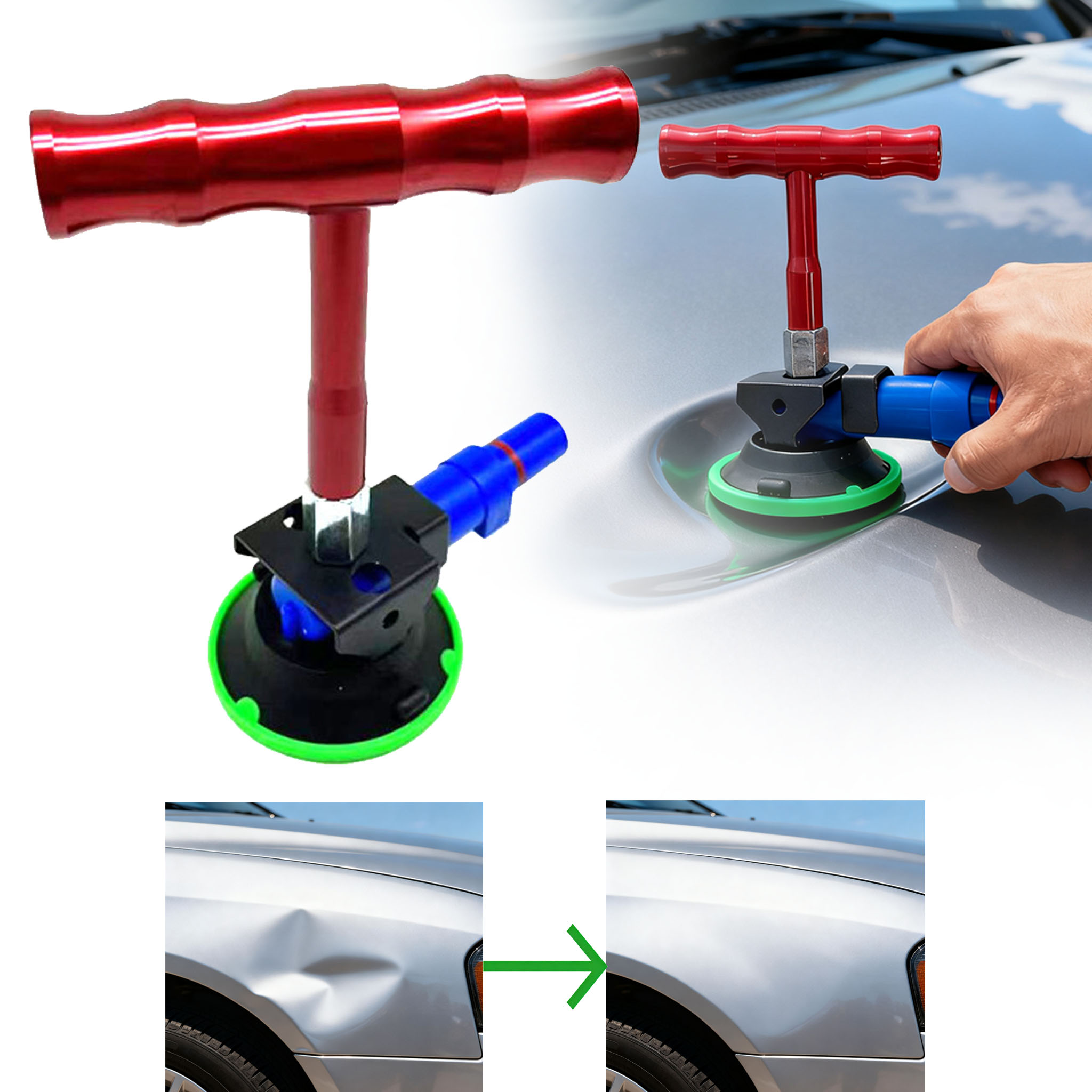 TEMU Auto Dent Repair Suction Cup Tool Paint-free Suction Cup Puller Tool Hand-held Pump Suction Cup Body Sheet Metal Dent Repair Tool, Home Car