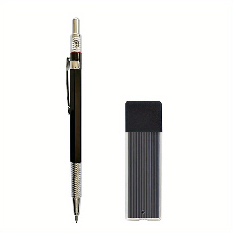 Image of 2.0mm Metal Mechanical Pencil Set, 1 Pen+ Of Pencil Leads, Artistic Drawing Design, Automatic Drawing Special Pencil, Office Stationery Set