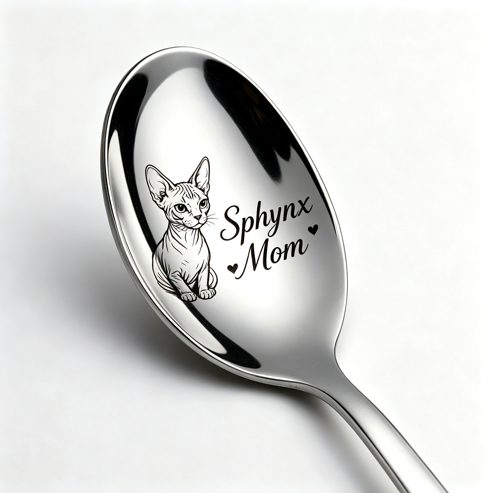 TEMU Sphynx Mom Engraved Stainless Steel Spoon For Pet Lovers Mom Gift Birthday Christmas