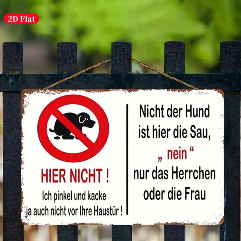 1pc, Rustic Metal Sign, German "our Garden Is Not A Dog Toilet" No Defecation Plaque, Suitable For Home, Farmhouse, Garden, Door, Bar Decor, Decorative Sign Plaque, 8x12 Inch