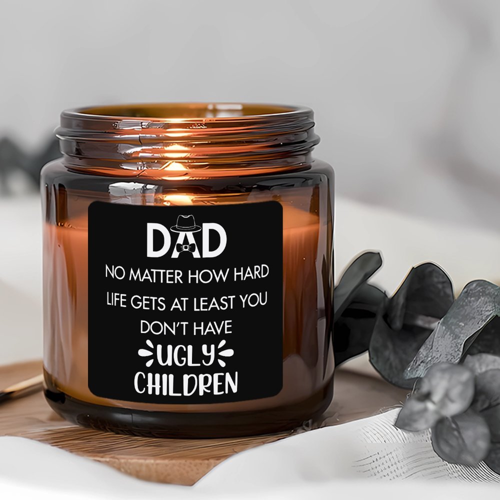 

Humorous 'don't Have Ugly ' Dad Gift Sticker - Father's Day, Birthday & Christmas | Unique Candle Stickers Present From Daughter Or Son