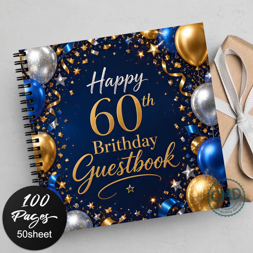 TEMU 1 'or pour anniversaires et - 'or sur le thème du 60e anniversaire avec ballons dorés, étoiles et pour enregistrer des événements que les