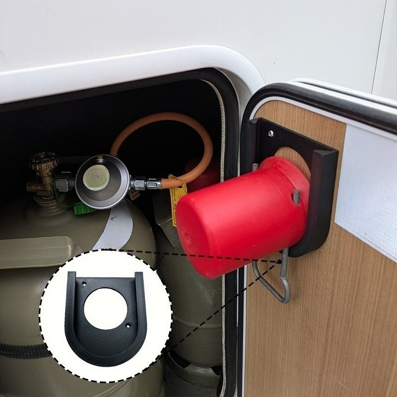Image of Rv Holder For Gas Cylinder Protective Caps Rv Additions Campers/ Caravans/ Motorhomes No Drilling Required Holder