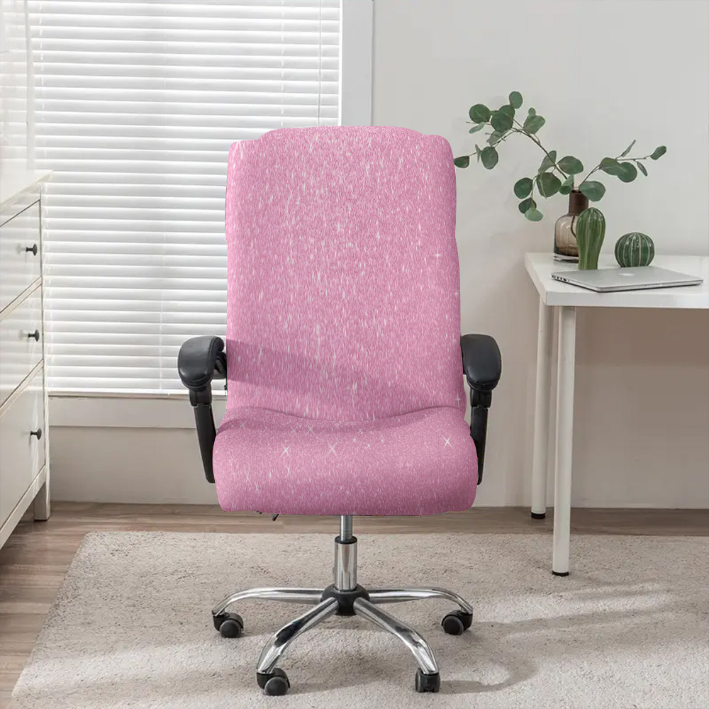 TEMU 1pc Glitter Powder Star Chair Cover With Sparkling Fabric - Elastic Zipper Detachable Cover Suitable For Office, Gaming Chair & , Machine