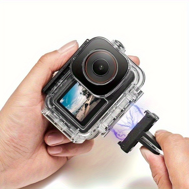 5pro 4 3 protective case high quality shockproof clear transparent hard shell with mounting holes screws for action camera accessories     secure screw mount details 7