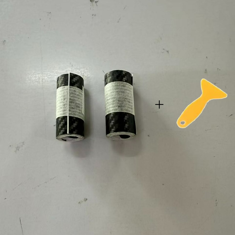 TEMU Paquete de 2 rollos de pegatinas 3D de fibra de carbono | Tiras protectoras impermeables y antiarañazos para parachoques y umbrales, negras,