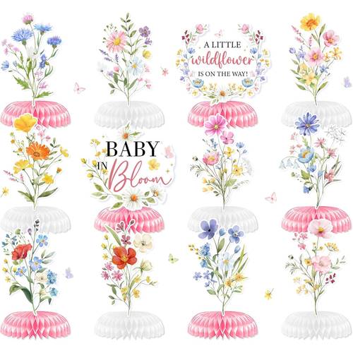 de mesa para una ducha temática de , decoraciones para flores en floración y un juego de de mesa floral de de miel para suministros de de de género