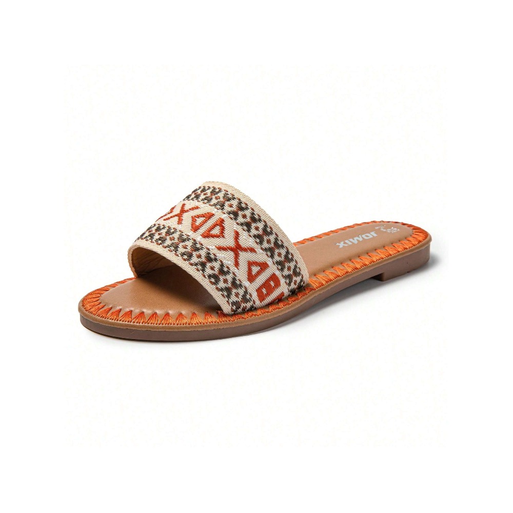 Image of Women's Flat Sandals In A Bohemian Style, Perfect For Summer. Breathable, Soft-soled Sandals Are Ideal For Outdoor Beach Holidays., Women Shoes