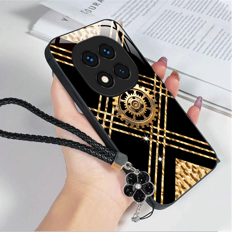 phone case mechanical gear patterned phone case sleek tempered glass case for redmi note 15 pro plus 14 13 redmi 15c 13c a3 all models home theme shared moment