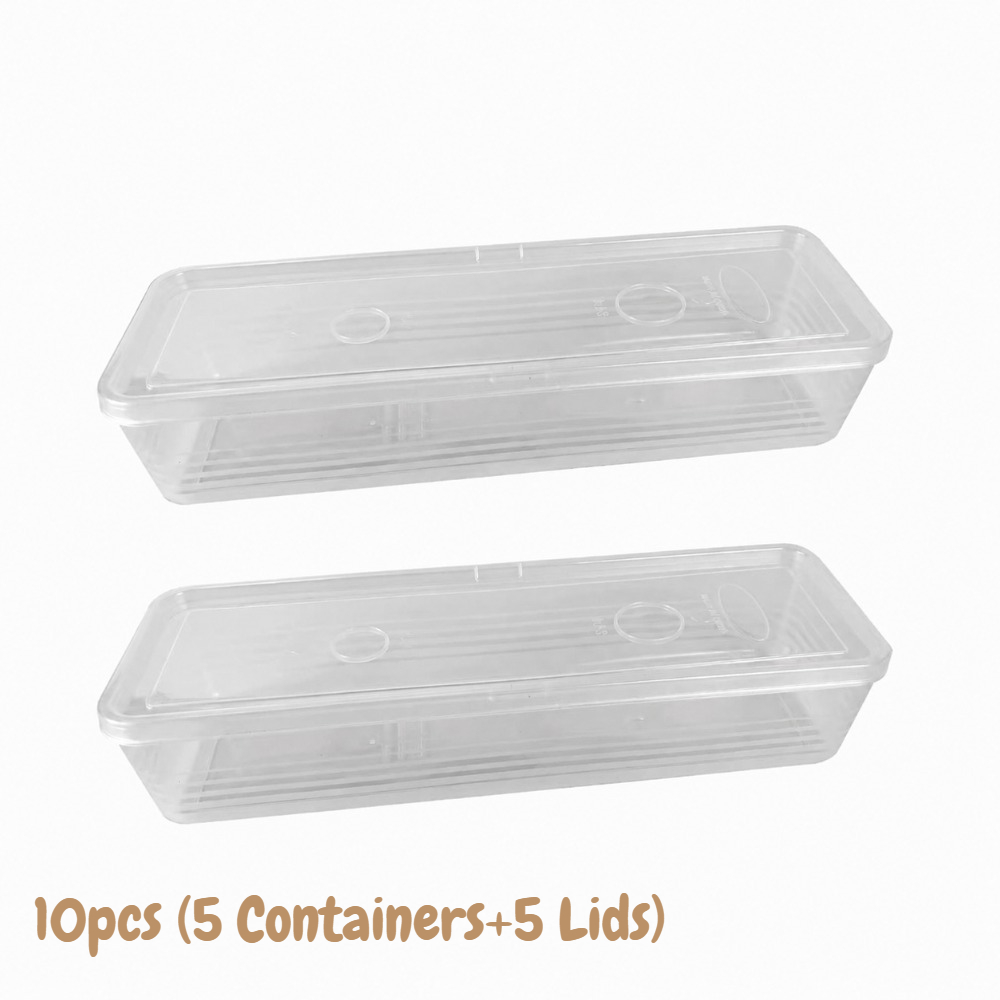 TEMU 10pcs (5 Containers+5 Lids)clear Plastic Food Storage Boxes With Clear Sealing Lids, Kitchen Pantry Containers, Freezer Safe Produce Saver Bins