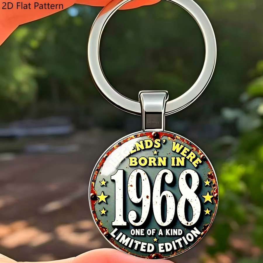 [2d Flat] [2d Flat] 1pc 2d Flaqt 1968 Acrylic Black Spider Alloy Key Chain, For , Thanksgiving, Father's Day, Teacher's Day, Mother's Day Alloy Key Chain, The Best G