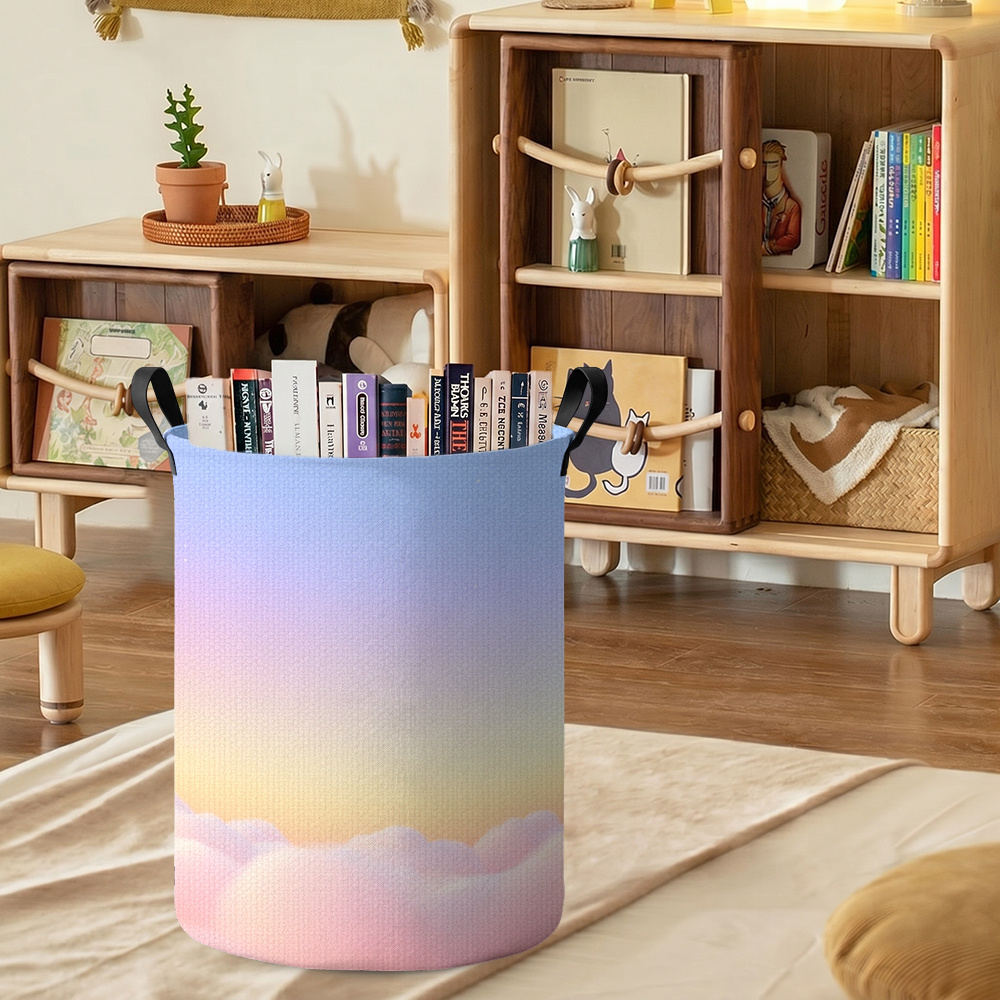 cesta de almacenamiento redonda   2d con  , cesto de lavandería de gran capacidad para ropa y juguetes, organizador para el hogar y el dormitorio, cestas para estantes