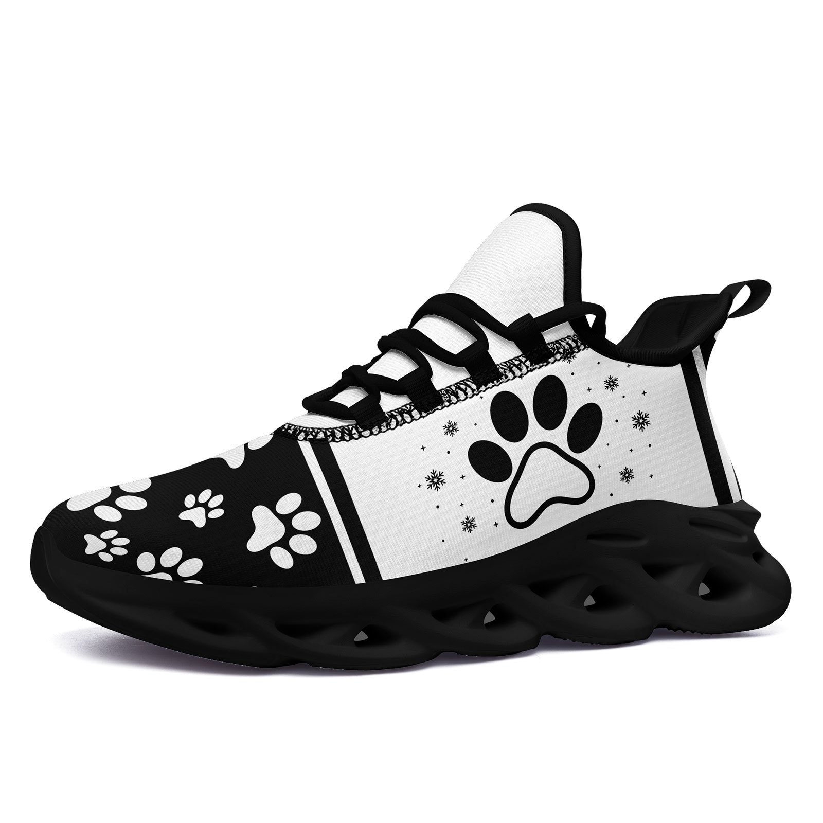 TEMU Leichte Laufschuhe für Damen mit schwarz-weißem Pfotenabdruck-Design, für bei all Ihren Läufen., Dameschuhe, Sneaker