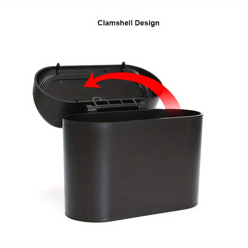 leak proof black car trash can with lid   pp material   design for vehicle interior accessories details 3