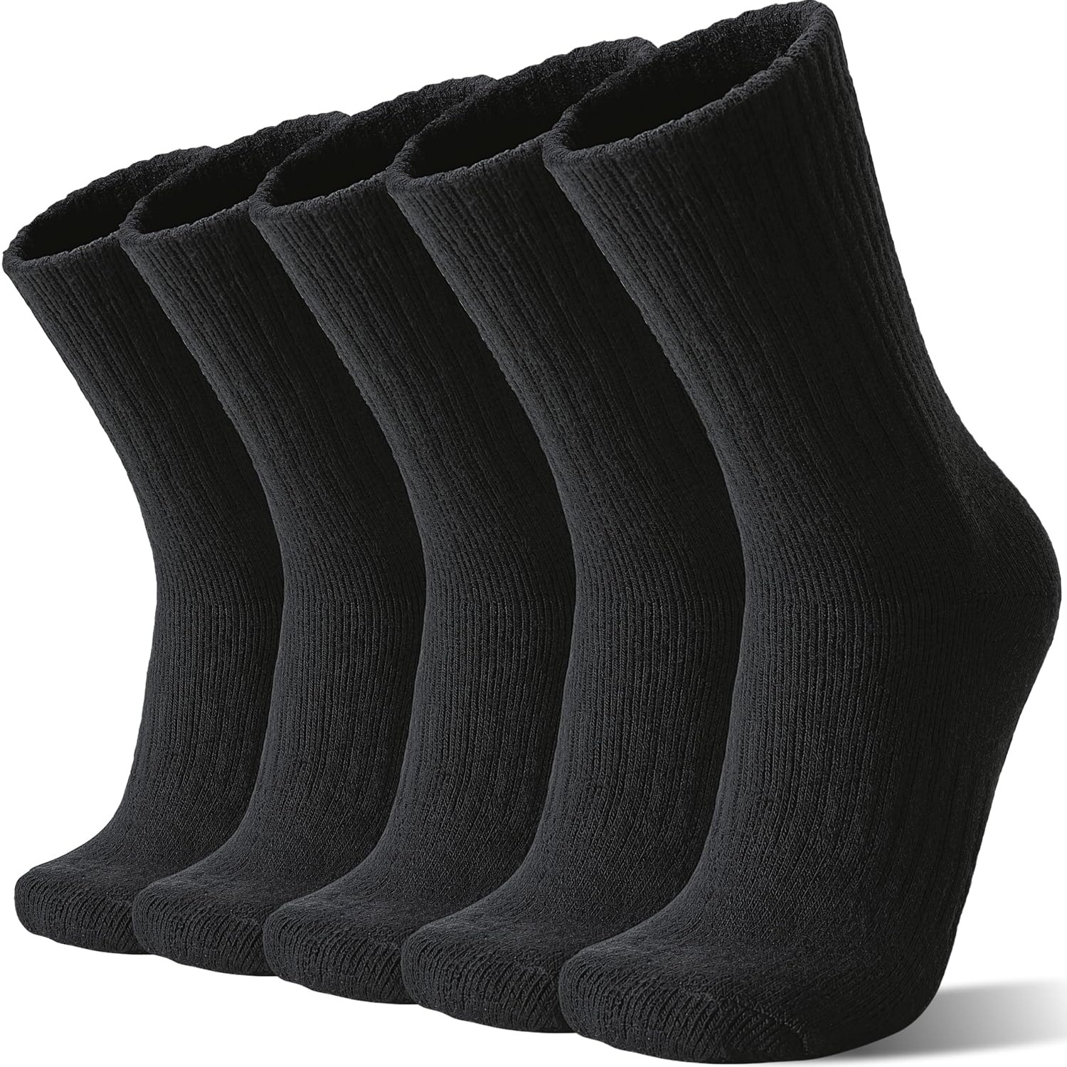 TEMU 5-pair Merino Wool Hiking Socks, Women's Men's Autumn Winter Warm Thick Cozy Work Socks, Outdoor Socks For Mountaineering, Skiing, And Outdoor