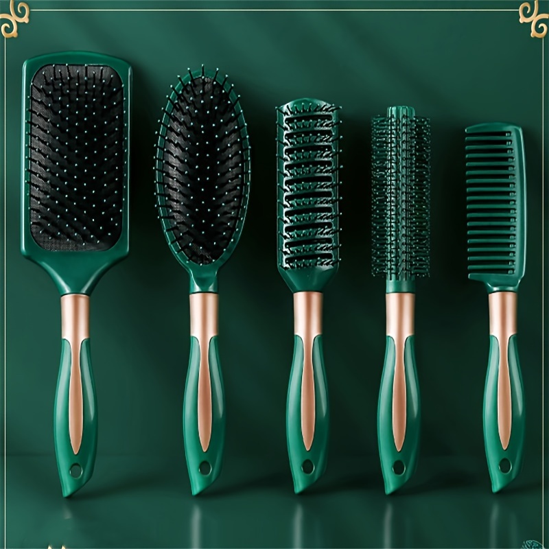 TEMU 5pcs Hair Comb Set Cushion Comb Comb Curling Brush Women' Hair Comb-static Comb Scalp Massage Comb