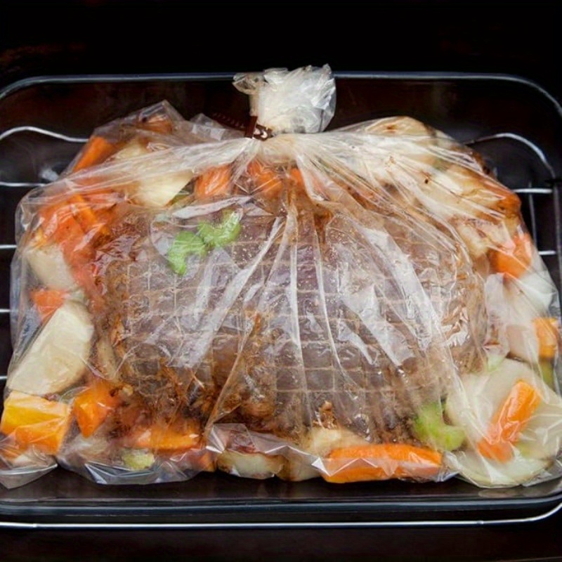 Image of Large Oven Roasting Bags, Suitable For Turkey, Chicken, Meat, Etc. - Durable Plastic Cooking Bags For Thanksgiving And Everyday Use, Seafood, Vegetables, 20pcs