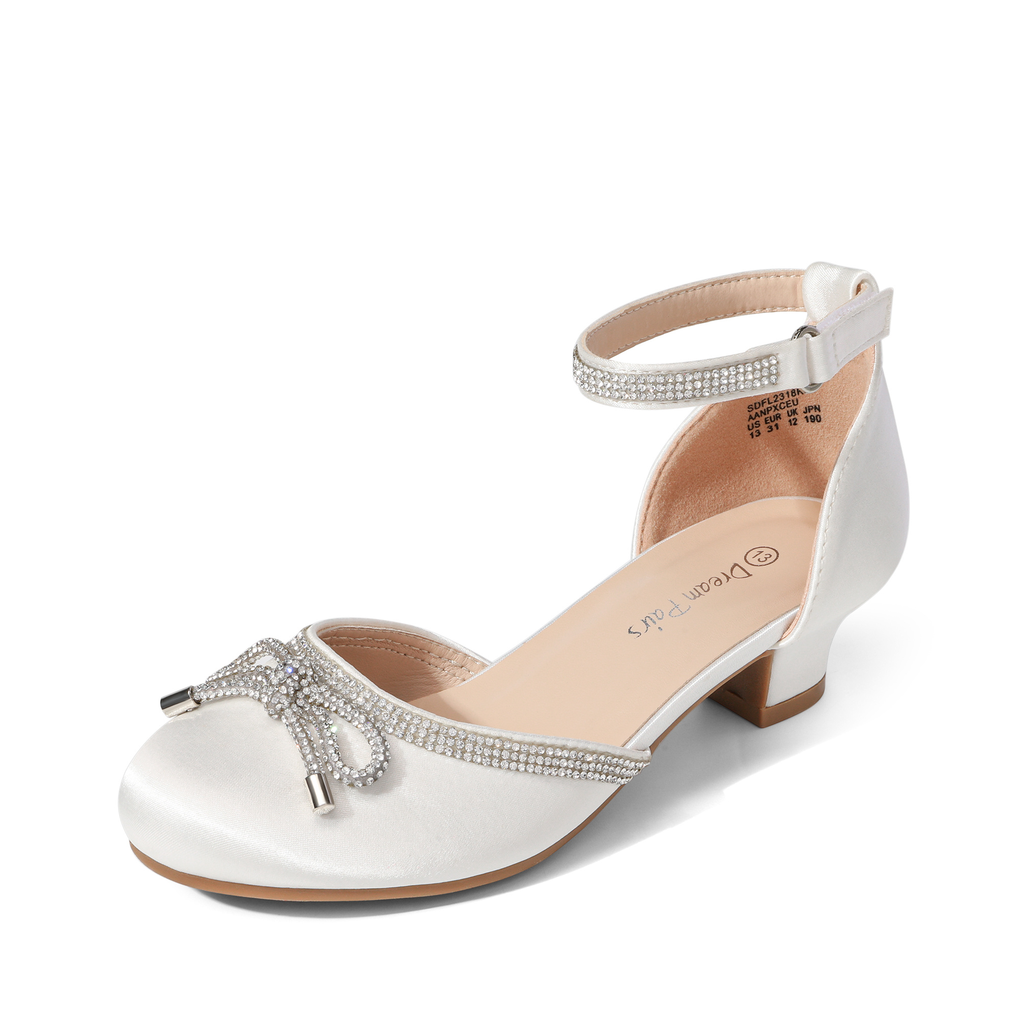 Image of Dream Pairs Kids Girls Ankle Strap Pumps Princess Dress Shoes Heels For Wedding Party Occasions