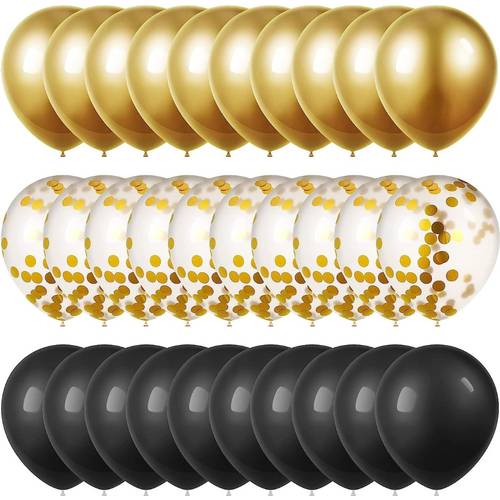 30pcs 12inch black golden confetti balloon set for wedding valentines day anniversary engasynthetic gemstoneent bride shower birthday party decoration celebration event halloween decorations christmas decorations