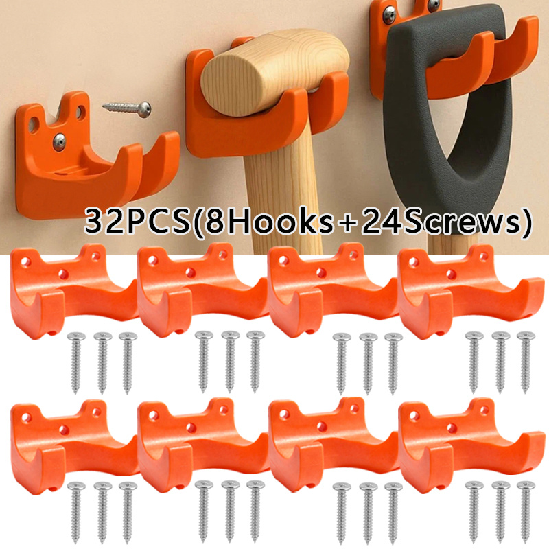 TEMU Set da 32 pezzi di porta attrezzi da giardino a muro, organizzatore per riporre attrezzi, compatibile con la maggior parte delle attrezzature da