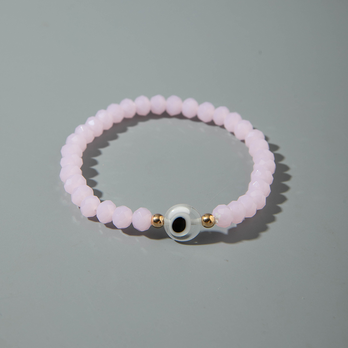 6pcs Women's Glass Devil's Eye Bracelet Set, Stackable Bead Bracelets