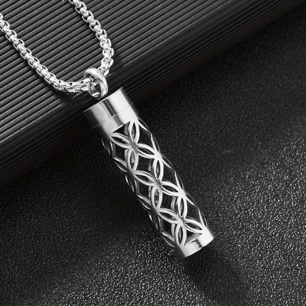 TEMU Collana Elegante in Acciaio Inossidabile con Pendente Profumato e Cuscinetti Aromaterapici, Design - Accessorio Premium per Coppie, Regalo per