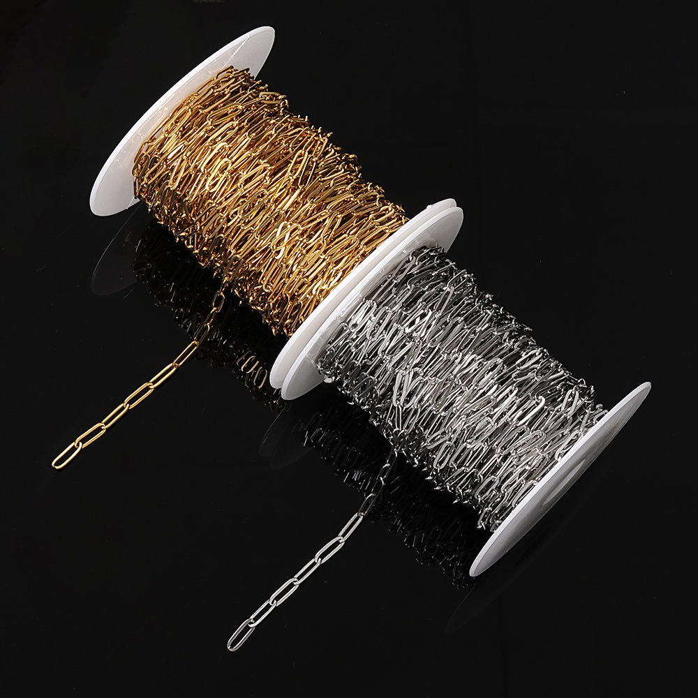 1M Stainless Steel Chain with 18K Golden Plating for DIY
